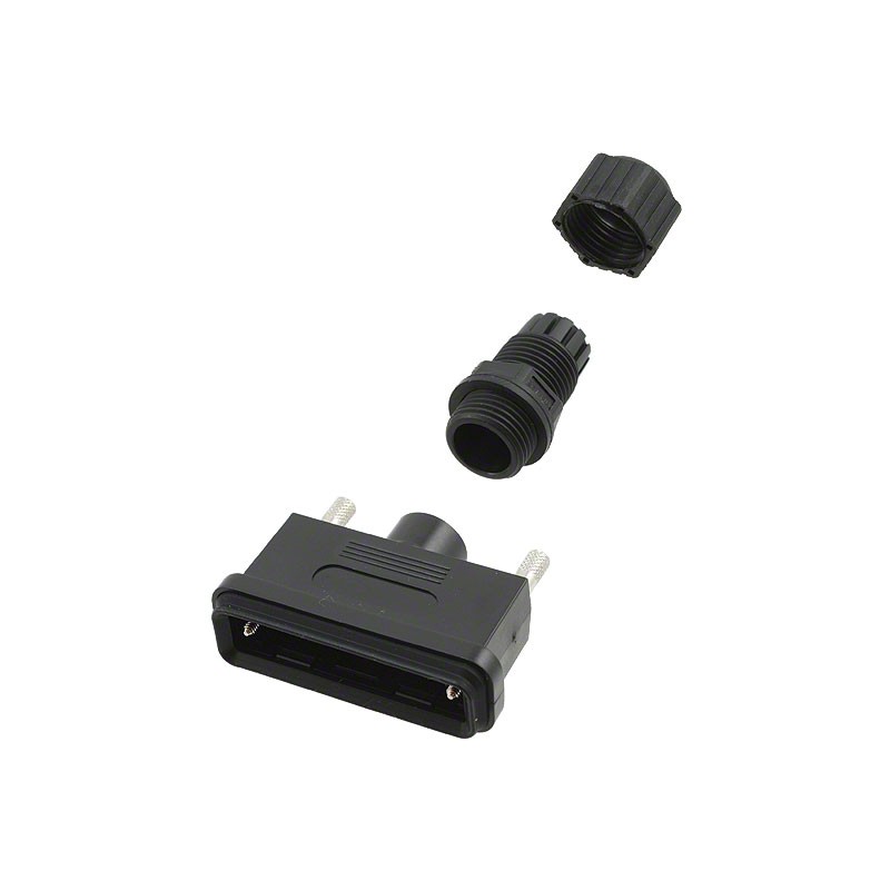 1 pcs : 967-025-010R011 - CONN BACKSHELL 25POS 180DEG BLK