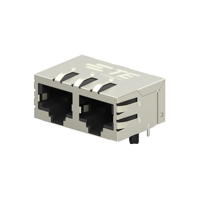 1 pcs : 2301996-4 - CONN JACK 2PORT 1000 BASE-T PCB