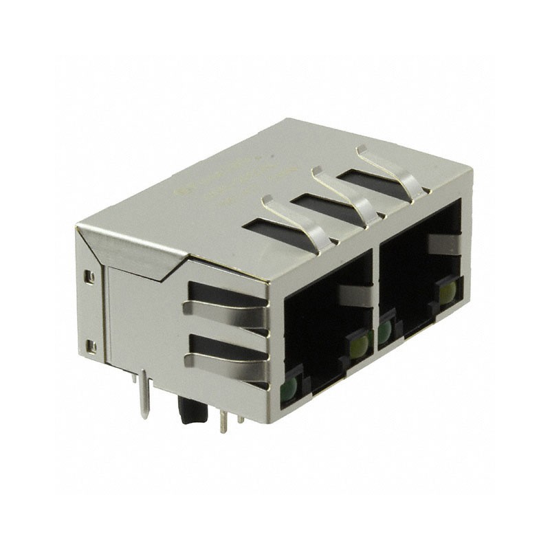 1 pcs : JXD0-2015NL - CONN JACK 2PORT 1000 BASE-T PCB