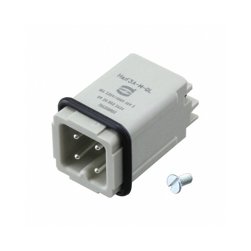 1 pcs : 09200032634 - INSERT MALE 3POS+1GND PUSH IN