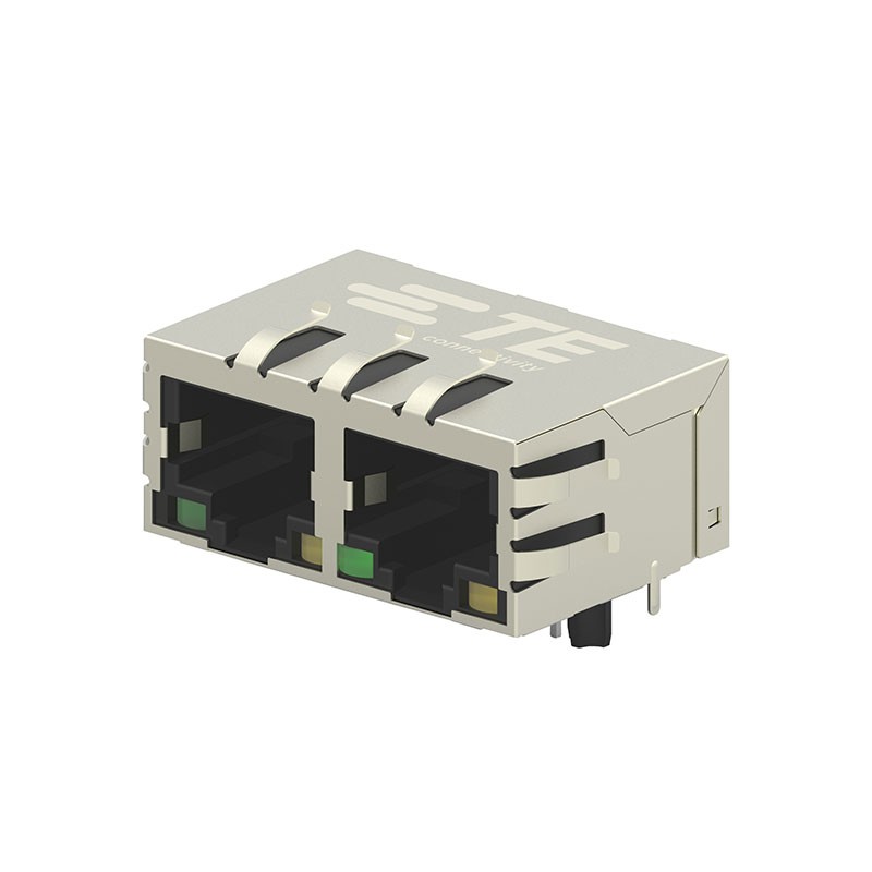 1 pcs : 5-2301996-8 - CONN JACK 2PORT 1000 BASE-T PCB