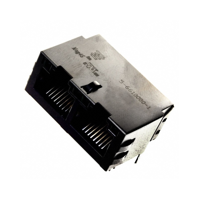 1 pcs : 5-6610000-1 - CONN JACK 2PORT 100 BASE-T