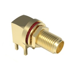 1 pcs : RFPC-SMA14-FN-A - SMA PCB MOUNT RIGHT ANGLE BULKHE