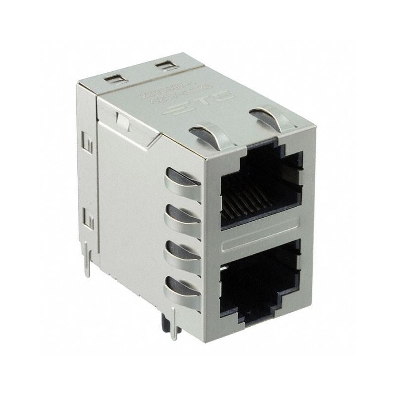 1 pcs : 2301997-4 - CONN JACK 2PORT 1000 BASE-T PCB