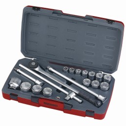 1 pcs - Teng Tools 18-Piece Metric 3/4 in Standard Socket Set with Ratchet