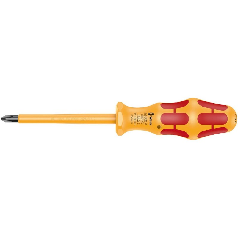 1 pcs - Wera Phillips Insulated Screwdriver, PH2 Tip, VDE/1000V
