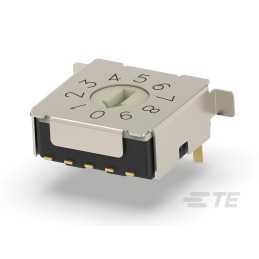 500 pcs - TE Connectivity 10 Way Surface Mount Rotary Switch 10P, Screwdriver Actuator