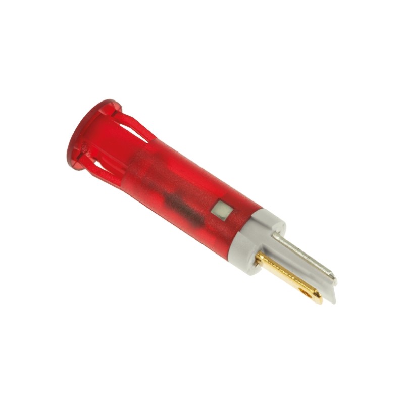 1 pcs - Apem Red Panel Mount Indicator, 110V ac, 8mm Mounting Hole Size, Faston, Solder Lug Termination