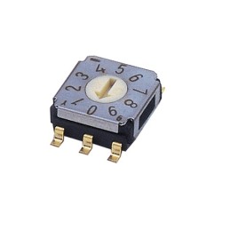 500 pcs - NIDEC COPAL ELECTRONICS GMBH SA-7000, 10 Position, BCD Rotary Switch, 100 mA, Gull Wing