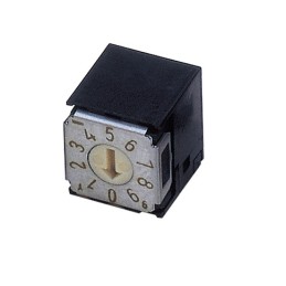 500 pcs - NIDEC COPAL ELECTRONICS GMBH SA-7000, 10 Position, BCD Rotary Switch, 100 mA, J-Hook