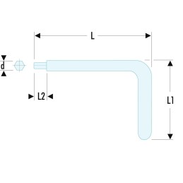 1 pcs - Facom L Shape Metric Hex Key, 3mm