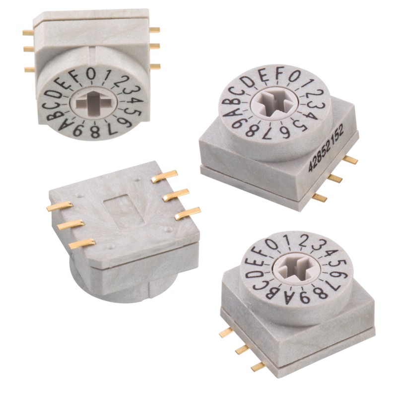 600 pcs - Wurth Elektronik WS-ROSV, 16 Position, BCD Rotary Switch, 150mA, SMT