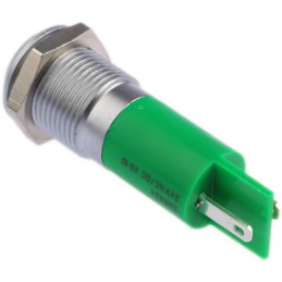 1 pcs - RS PRO Green Panel Mount Indicator, 14mm Mounting Hole Size, Solder Tab Termination, IP67