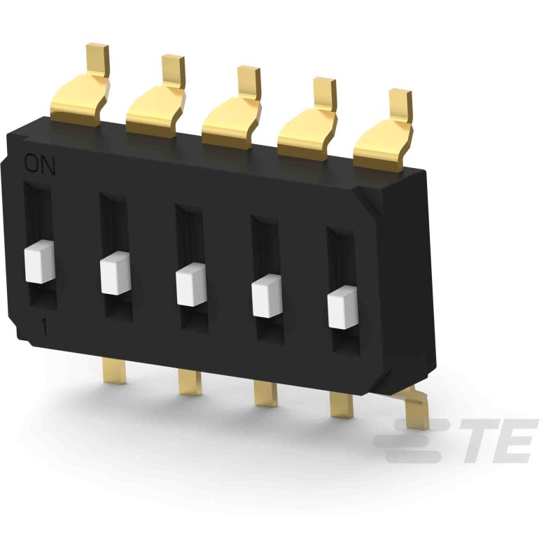 900 pcs - TE Connectivity 5 Way Surface Mount DIP Switch SPST, Raised Actuator