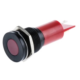 1 pcs - RS PRO Red Panel Mount Indicator, 16mm Mounting Hole Size, Solder Tab Termination
