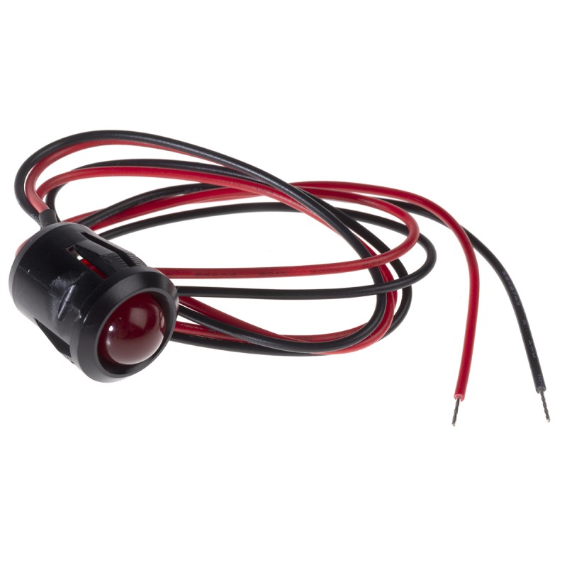 1 pcs - RS PRO Red Panel Mount Indicator, 2V dc, 14mm Mounting Hole Size, Lead Wires Termination