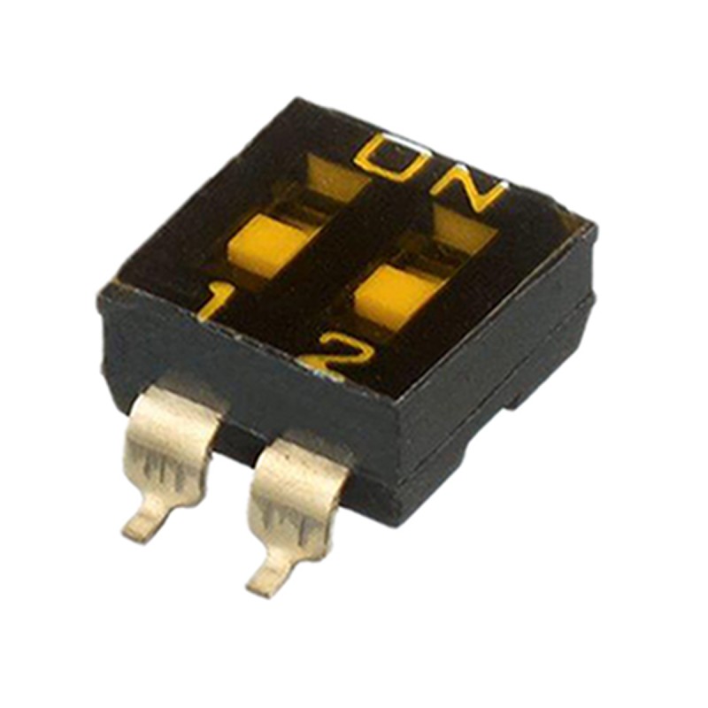 900 pcs - APEM 2 Way Surface Mount DIP Switch SPST, Recessed Actuator Slide Actuator