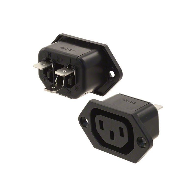 1 pcs : 6600.3300 - PWR ENT RCPT IEC320-2-2F PNL QC