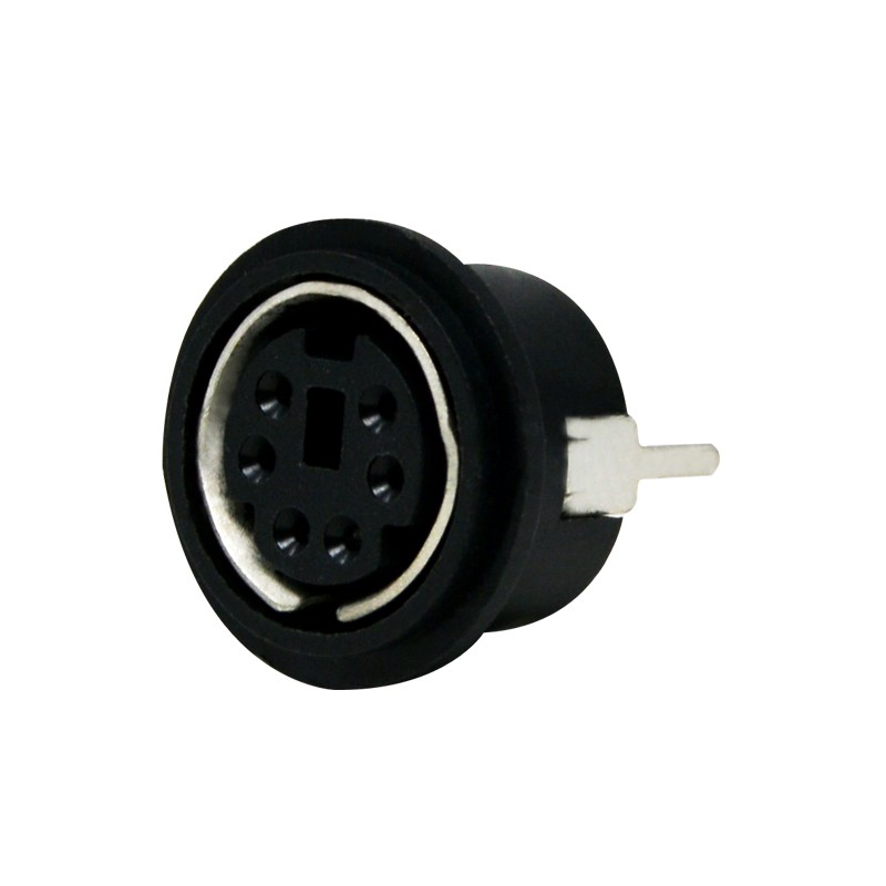 1 pcs : KMDVLX-6S-N-1 - MINI-DIN VERTICAL 6P SNAP & LOCK