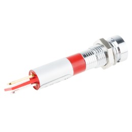 1 pcs - RS PRO Red Panel Mount Indicator, 24V ac, 8mm Mounting Hole Size, Solder Tab Termination