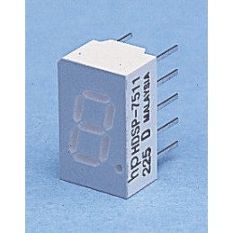 1 pcs - HDSP-7501-CD000 Broadcom 7-Segment LED Display, CA Red 5.4 mcd RH DP 7.6mm