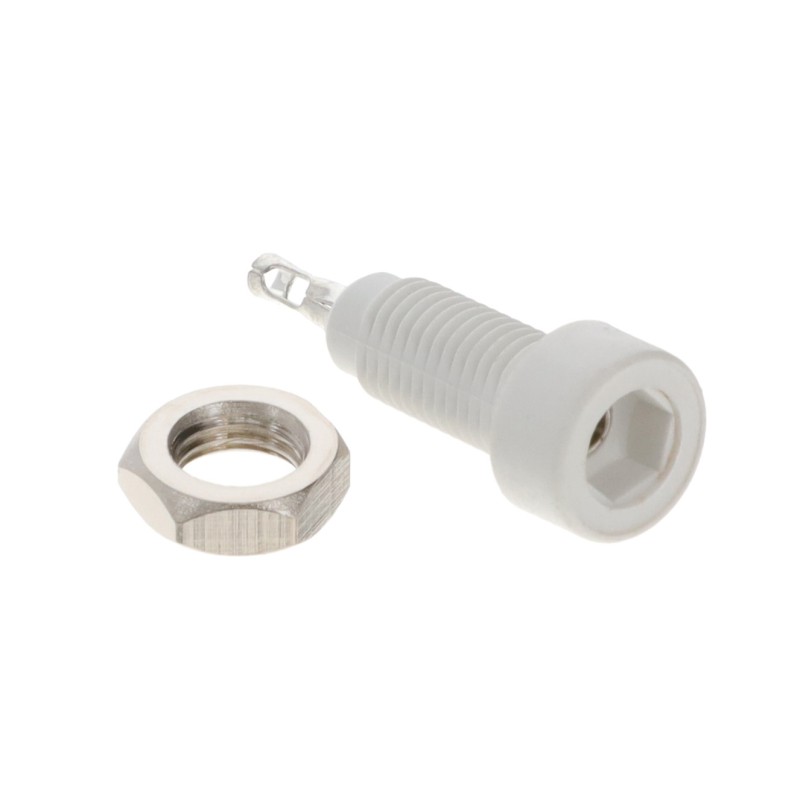 1 pcs : 6018 - CONN TIP JACK SLDR EYELET WHITE