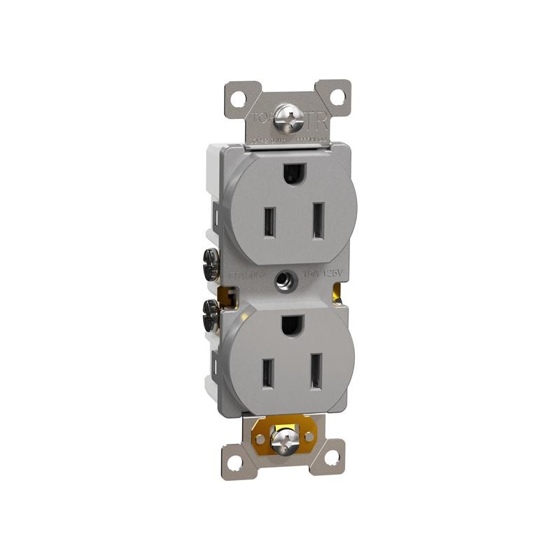 1 pcs : SQR42101GY - TR 15A DUPLEX OUTLET RESI GY