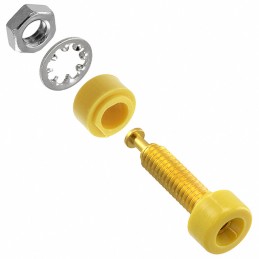 1 pcs : 2142-4 - CONN BANANA JACK MINI TURRET YLW