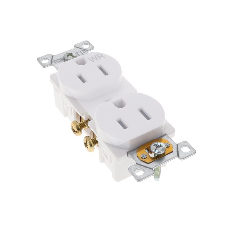 1 pcs : SQR42104WH - WR/TR 15A DUPLEX OUTLET RESI WH