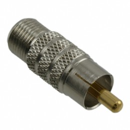 1 pcs : R0849 - ADAPT RCA PLUG TO F JACK SILVER