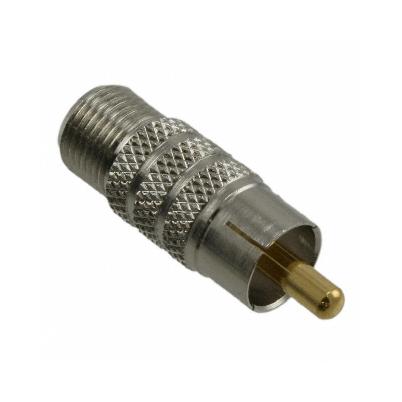 1 pcs : R0849 - ADAPT RCA PLUG TO F JACK SILVER