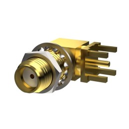 1 pcs : PCB.114SMAFRA.YC - SMA(F)RA FOR PCB MOUNT AU PLATIN