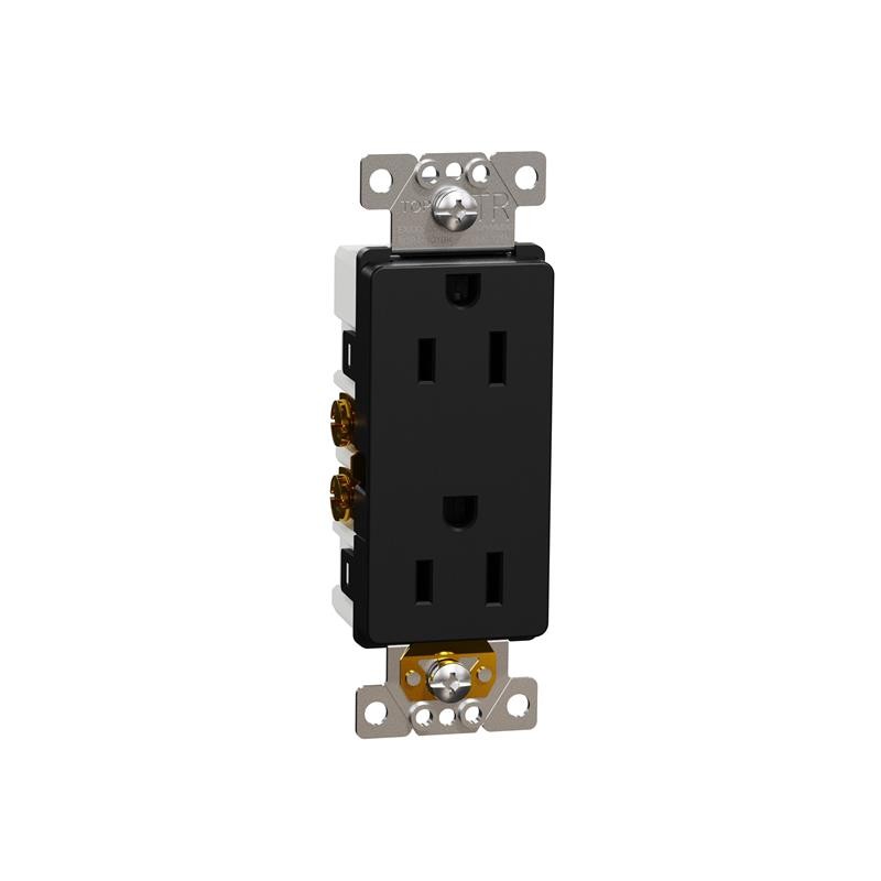 1 pcs : SQR44101BK - TR 15A RECEPTACLE RESI BK