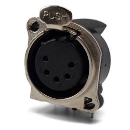 1 pcs : IO-XLR5-F-BH - CONN RCPT FMALE XLR 5P GOLD SLDR