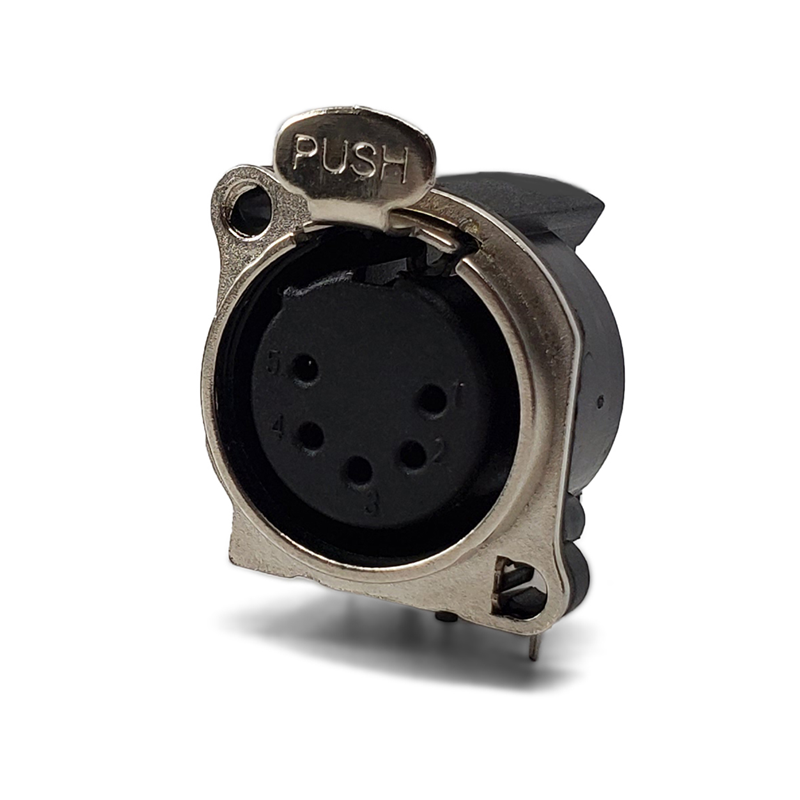 1 pcs : IO-XLR5-F-BH - CONN RCPT FMALE XLR 5P GOLD SLDR