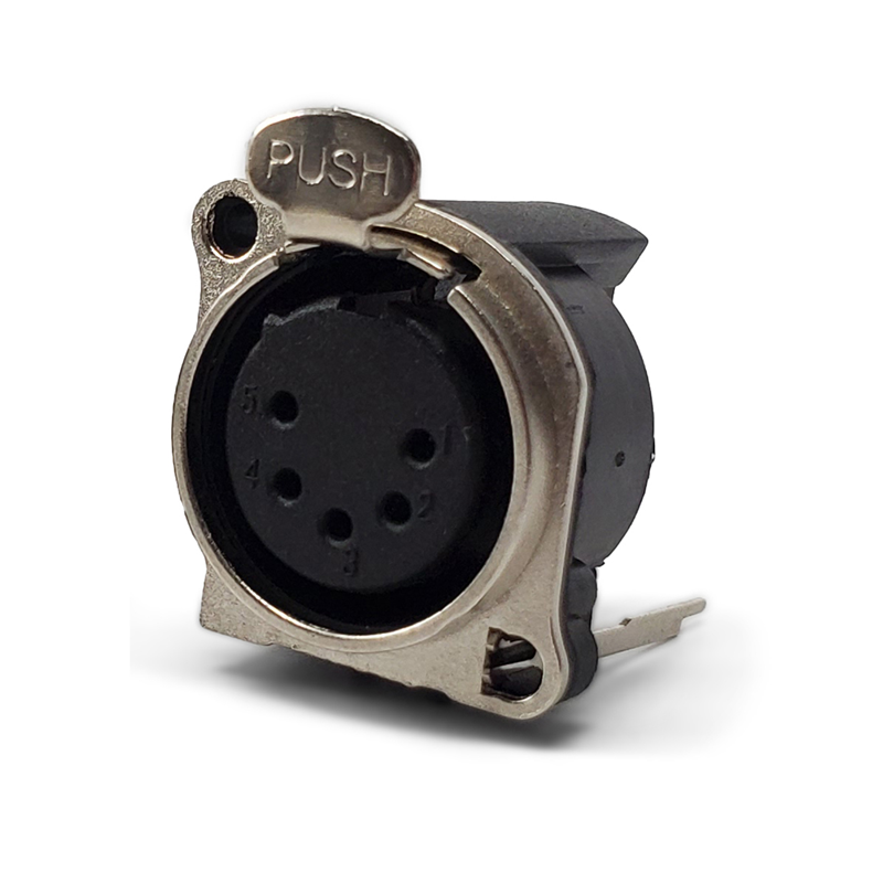 1 pcs : IO-XLR5-F-BV - CONN RCPT FMALE XLR 5P GOLD SLDR