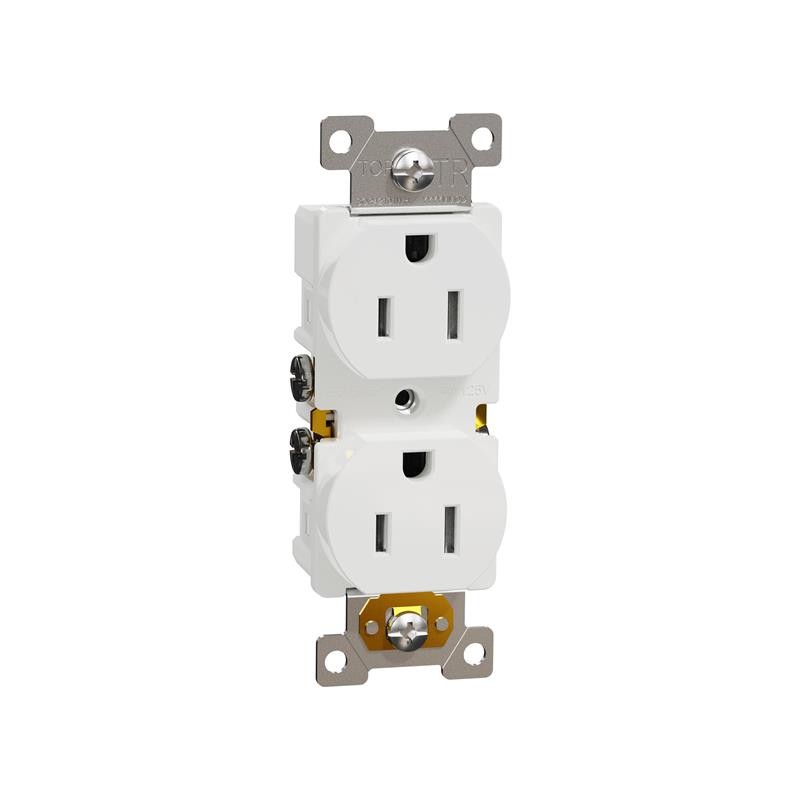 1 pcs : SQR42103WH - TR 15A DUPLEX OUTLET RESI WH