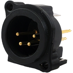 1 pcs : IO-XLR4-M-EV - E SERIES, 4 PIN XLR, MALE, VERTI