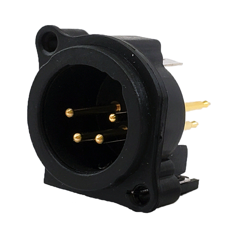 1 pcs : IO-XLR4-M-EV - E SERIES, 4 PIN XLR, MALE, VERTI