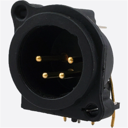 1 pcs : IO-XLR4-M-EH - E SERIES, 4 PIN XLR, MALE, HORIZ