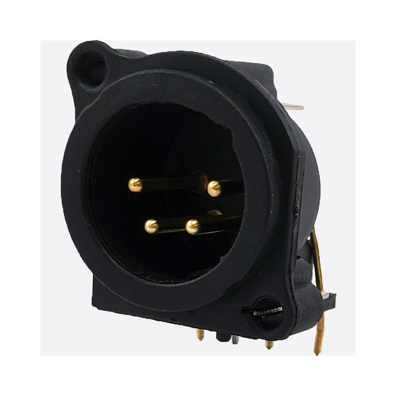 1 pcs : IO-XLR4-M-EH - E SERIES, 4 PIN XLR, MALE, HORIZ