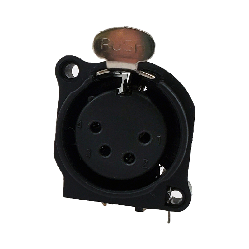 1 pcs : IO-XLR4-F-EH - E SERIES, 4 PIN XLR, FEMALE, HOR