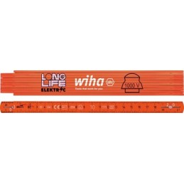 1 pcs - Wiha 2m Glass Fiber Reinforced Polyamide Metric Folding Ruler