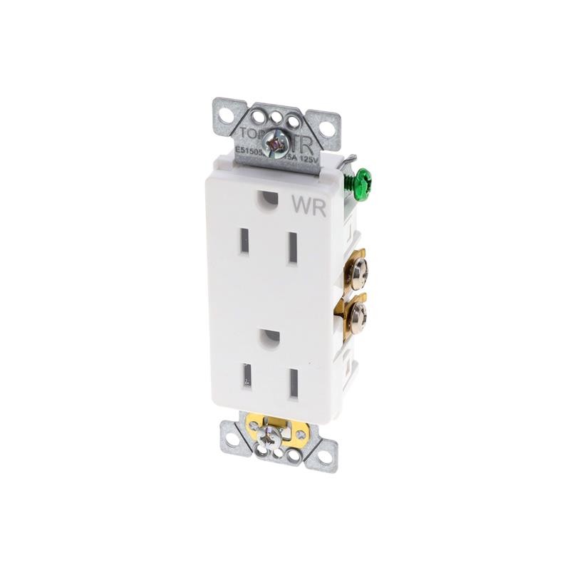 1 pcs : SQR44104WH - WR/TR 15A RECEPTACLE RESI WH
