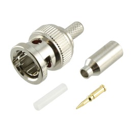 1 pcs : 310B205MV - CONN BNC PLUG STR 75 OHM CRIMP