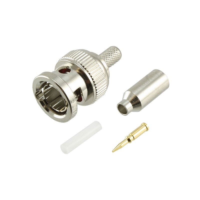 1 pcs : 310B205MV - CONN BNC PLUG STR 75 OHM CRIMP