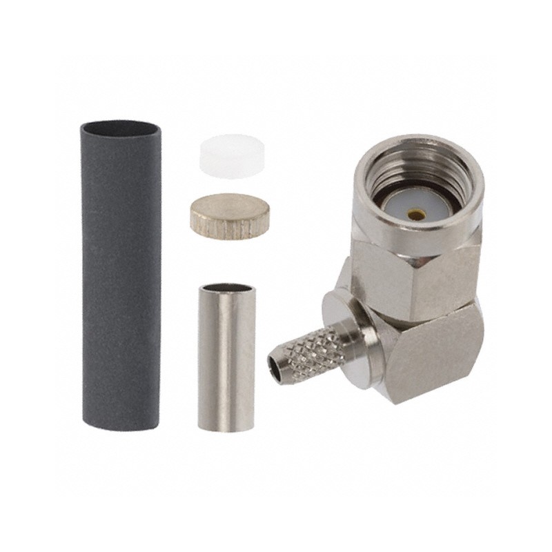 1 pcs : CONREVSMA012 - CONN RPSMA PLUG R/A 50OHM SOLDER