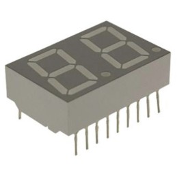 1 pcs - HDSP-5523-GH000 Broadcom 2 Digit 7-Segment LED Display, CC Red 3.7 mcd RH DP 14.2mm