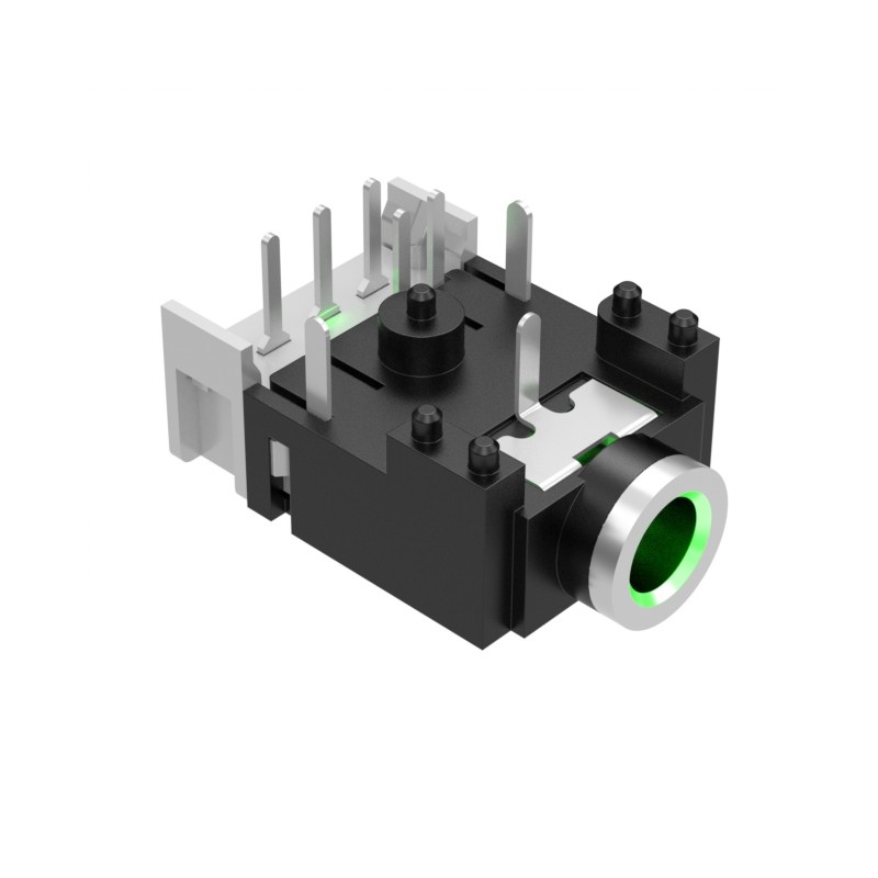 1 pcs : 54-00301 - CONN JACK 3COND 3.5MM LED R/A