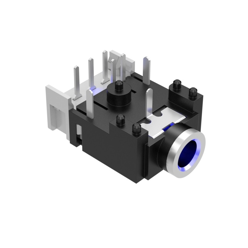 1 pcs : 54-00307 - CONN JACK 3COND 3.5MM LED R/A